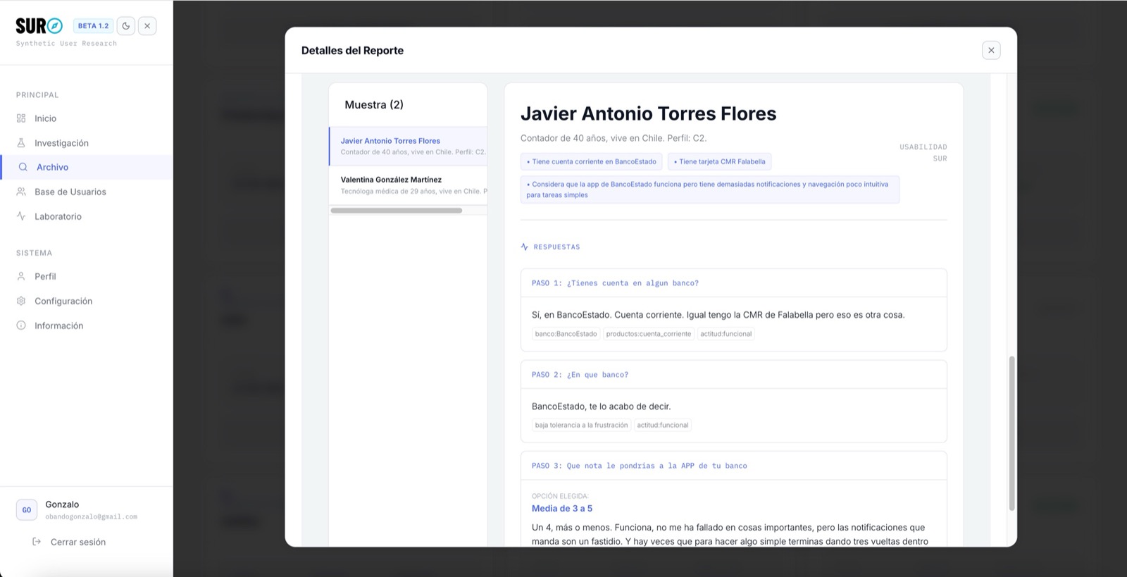 Módulo de entrevistas en profundidad segmentadas